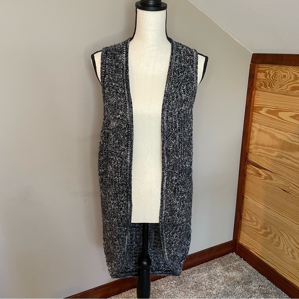 Maurices Sleeveless Crochet Knit Duster Vest Small